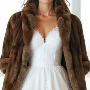 Vintage 50s 60s Hansen & Son‎ Fine Furs Chicago Mink Cape Stole Caplet